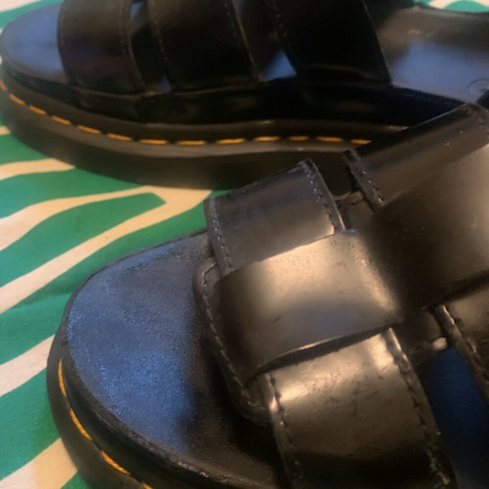 Dr. Martens Mackaye Leather Strap Sandals Black Women's Size 6 US - Picture 5 of 9